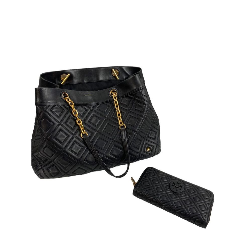 Tory Burch Fleming Triple Compartment Tote & matching quilted leather Fleming wa